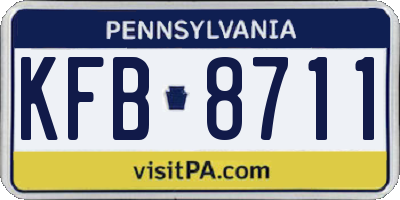 PA license plate KFB8711