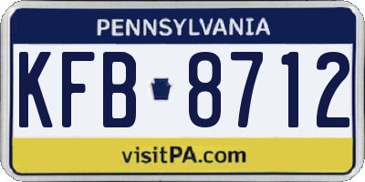PA license plate KFB8712