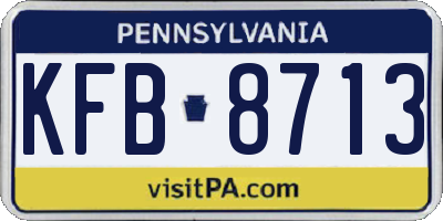 PA license plate KFB8713