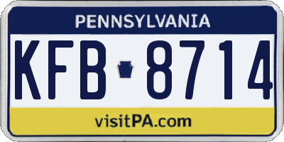 PA license plate KFB8714