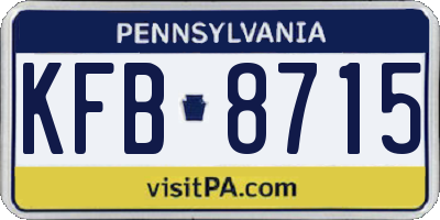 PA license plate KFB8715