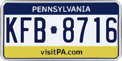 PA license plate KFB8716