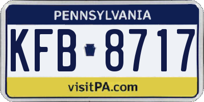 PA license plate KFB8717