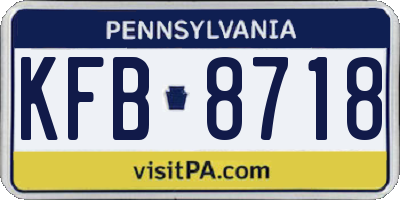 PA license plate KFB8718