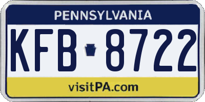 PA license plate KFB8722