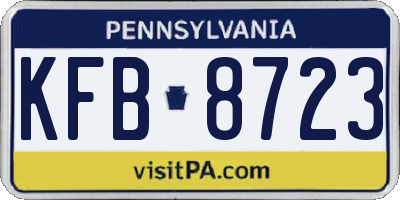 PA license plate KFB8723