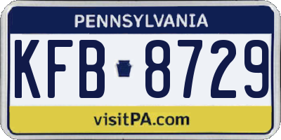 PA license plate KFB8729