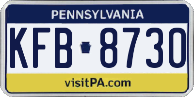 PA license plate KFB8730