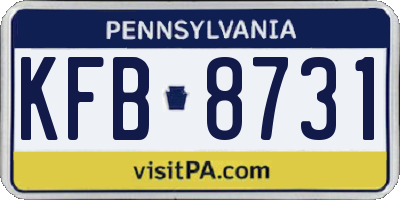 PA license plate KFB8731