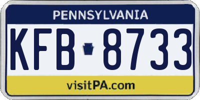 PA license plate KFB8733