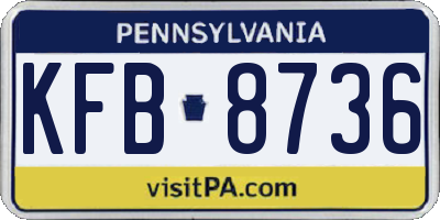 PA license plate KFB8736