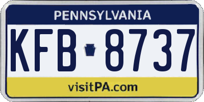PA license plate KFB8737