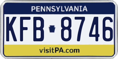 PA license plate KFB8746