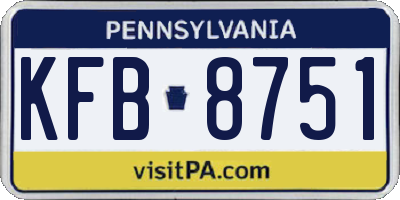 PA license plate KFB8751