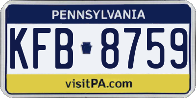 PA license plate KFB8759