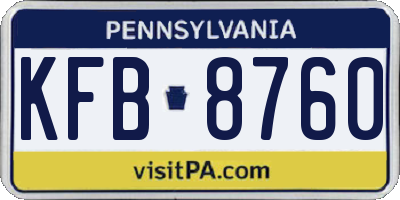 PA license plate KFB8760