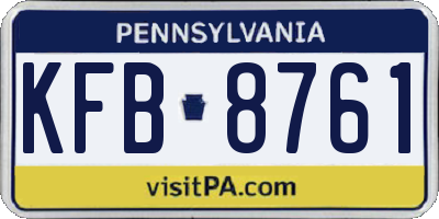 PA license plate KFB8761