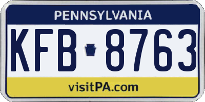 PA license plate KFB8763