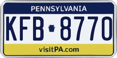 PA license plate KFB8770