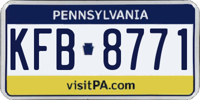 PA license plate KFB8771