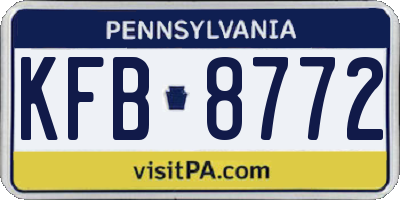 PA license plate KFB8772