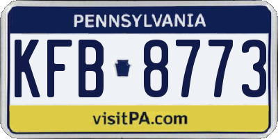 PA license plate KFB8773