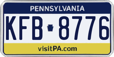 PA license plate KFB8776