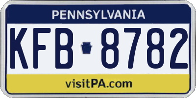 PA license plate KFB8782