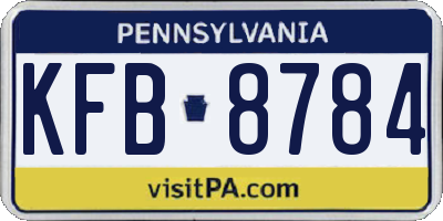 PA license plate KFB8784