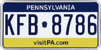 PA license plate KFB8786