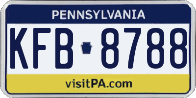 PA license plate KFB8788