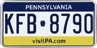 PA license plate KFB8790
