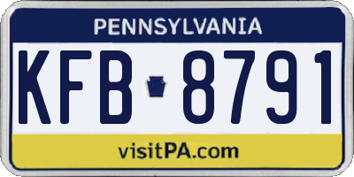 PA license plate KFB8791