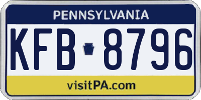 PA license plate KFB8796
