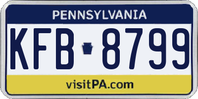 PA license plate KFB8799
