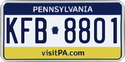 PA license plate KFB8801