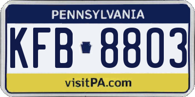 PA license plate KFB8803