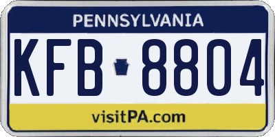 PA license plate KFB8804