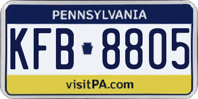 PA license plate KFB8805