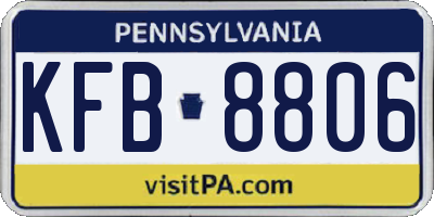 PA license plate KFB8806