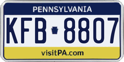 PA license plate KFB8807