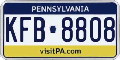 PA license plate KFB8808
