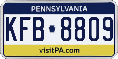 PA license plate KFB8809