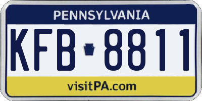PA license plate KFB8811
