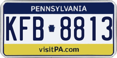 PA license plate KFB8813