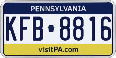 PA license plate KFB8816