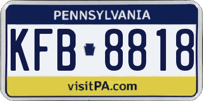 PA license plate KFB8818