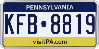 PA license plate KFB8819