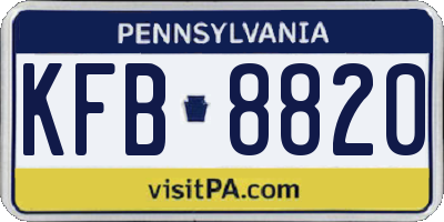 PA license plate KFB8820