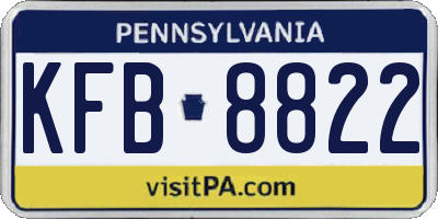 PA license plate KFB8822